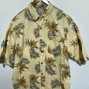 Island Blue Men's Multicolor Hawaiian Short Sleeve Cotton Button Down Shirt XL